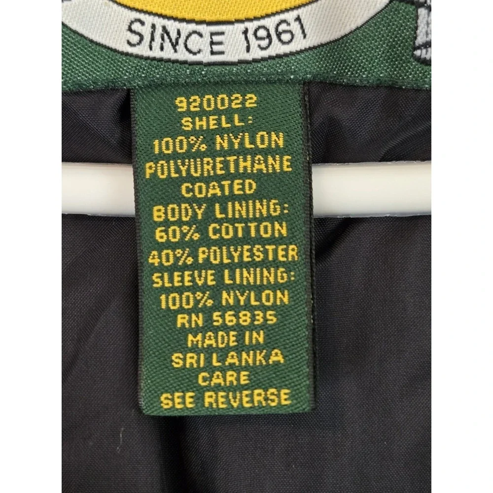Cabelas Hoodie Windbreaker Jacket Size L Nylon Green Black